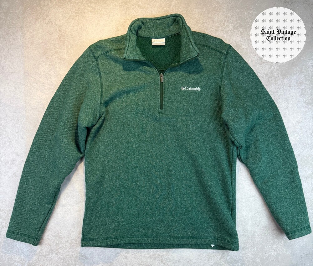 Columbia Small Green Quarter Zip Fleece Pullover